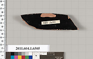 Terracotta rim fragment of a kylix (drinking cup), Terracotta, Greek, Attic