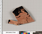 Terracotta fragment of a kylix (drinking cup), Terracotta, Greek, Attic