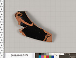 Terracotta rim fragment of a kylix (drinking cup), Terracotta, Greek, Attic