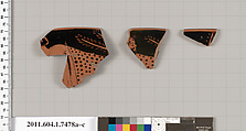 Terracotta rim fragments of a kylix (drinking cup), Terracotta, Greek, Attic