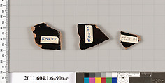 Terracotta fragment of a kylix (drinking cup), Terracotta, Greek, Attic