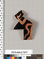 Terracotta fragment of a kylix (drinking cup), Terracotta, Greek, Attic