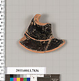 Terracotta fragment of a kylix (drinking cup), Terracotta, Greek, Attic