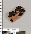 Terracotta fragment of a kylix (drinking cup), Terracotta, Greek, Attic