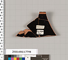 Terracotta fragment of a kylix (drinking cup), Attributed to the Bordeaux Painter [DvB], Terracotta, Greek, Attic