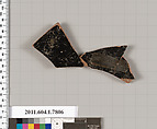 Terracotta fragment of a kylix (drinking cup), Terracotta, Greek, Attic