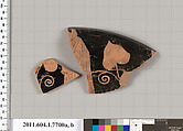 Terracotta rim fragments of a kylix (drinking cup), Terracotta, Greek, Attic