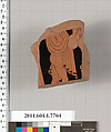 Terracotta fragment of a kylix (drinking cup), Terracotta, Greek, Attic