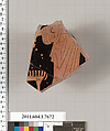 Terracotta fragment of a kylix (drinking cup), Attributed as Stieglitz Painter [DvB], Terracotta, Greek, Attic