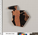 Terracotta rim fragment of a kylix (drinking cup), Attributed to the Painter of Louvre G 456 [DvB], Terracotta, Greek, Attic