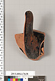 Terracotta fragment of a kylix (drinking cup), Terracotta, Greek, Attic