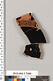 Terracotta fragment of a kylix (drinking cup), Terracotta, Greek, Attic