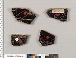 Terracotta fragments of a kylix (drinking cup), Terracotta, Greek, Attic