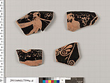 Terracotta fragments of a kylix (drinking cup), Terracotta, Greek, Attic