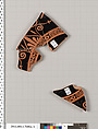 Terracotta fragments of a kylix (drinking cup), Terracotta, Greek, Attic