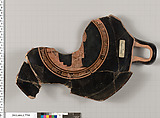 Terracotta fragment of a kylix (drinking cup), Terracotta, Greek, Attic