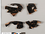 Terracotta rim fragments of a kylix (drinking cup), Terracotta, Greek, Attic