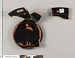 Terracotta fragments of a stemless cup (drinking cup), Terracotta, Greek, Attic