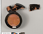 Terracotta fragments of a stemless cup (drinking cup), Terracotta, Greek, Attic