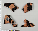 Terracotta fragments of a kylix (drinking cup), Attributed to the Telephos Painter [DvB], Terracotta, Greek, Attic
