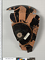Terracotta fragment of a kylix (drinking cup), Attributed to the Lyandros Painter [DvB], Terracotta, Greek, Attic