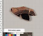 Terracotta fragment of a kylix (drinking cup), Terracotta, Greek, Attic