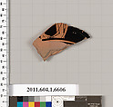 Terracotta fragment of a kylix (drinking cup), Terracotta, Greek, Attic