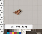 Terracotta fragment of a kylix (drinking cup), Terracotta, Greek, Attic