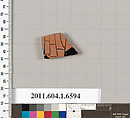 Terracotta fragment of a kylix (drinking cup), Terracotta, Greek, Attic