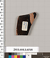 Terracotta fragment of a kylix (drinking cup), Attributed to the Colmar Painter [DvB], Terracotta, Greek, Attic