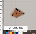 Terracotta fragment of a kylix (drinking cup), Terracotta, Greek, Attic
