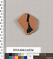 Terracotta fragment of a kylix (drinking cup), Terracotta, Greek, Attic