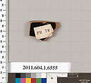 Terracotta fragment of a kylix (drinking cup), Terracotta, Greek, Attic