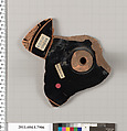 Terracotta fragment of a kylix (drinking cup), Terracotta, Greek, Attic