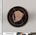 Terracotta fragment of a kylix (drinking cup), Terracotta, Greek, Attic
