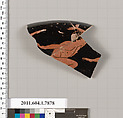 Terracotta rim fragment of a kylix (drinking cup), Attributed to the Veii Painter [DvB], Terracotta, Greek, Attic