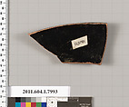 Terracotta fragment of a kylix (drinking cup), Terracotta, Greek, Attic