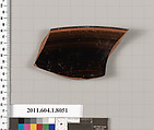 Terracotta rim fragment of a kylix (drinking cup), Terracotta, Greek, Attic