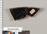Terracotta rim fragment of a kylix (drinking cup), Terracotta, Greek, Attic