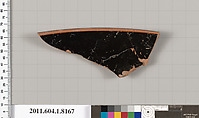 Terracotta rim fragment of a kylix (drinking cup), Terracotta, Greek, Attic