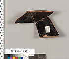 Terracotta rim fragment of a kylix (drinking cup), Terracotta, Greek, Attic
