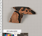 Terracotta rim fragment of a kylix (drinking cup), Terracotta, Greek, Attic