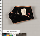 Terracotta rim fragment of a kylix (drinking cup), Terracotta, Greek, Attic