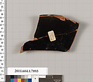 Terracotta rim fragment of a kylix (drinking cup), Attributed to the Painter of London E 777 [DvB], Terracotta, Greek, Attic