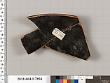 Terracotta rim fragment of a kylix (drinking cup), Attributed to the Painter of London E 777 [DvB], Terracotta, Greek, Attic