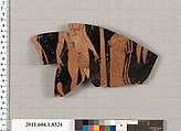 Terracotta fragment of a kylix (drinking cup), Terracotta, Greek, Attic