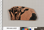 Terracotta fragment of a kylix (drinking cup), Terracotta, Greek, Attic