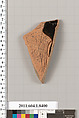Terracotta fragment of a kylix (drinking cup), Terracotta, Greek, Attic