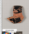 Terracotta rim fragment of a kylix (drinking cup), Terracotta, Greek, Attic