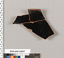 Terracotta rim fragment of a kylix (drinking cup), Terracotta, Greek, Attic